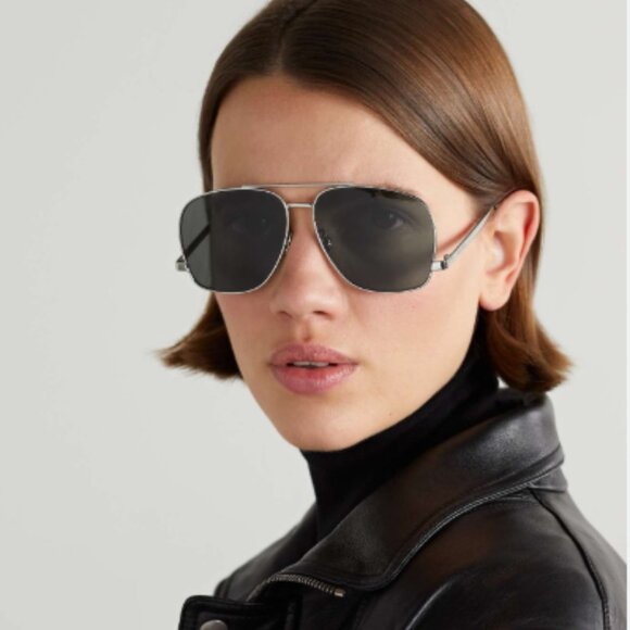 NEW SAINT LAURENT SL690 DUST 002 SUNGLASSES MEN SILVER EYEWEAR SL 690 DUST 002 - Picture 1 of 15